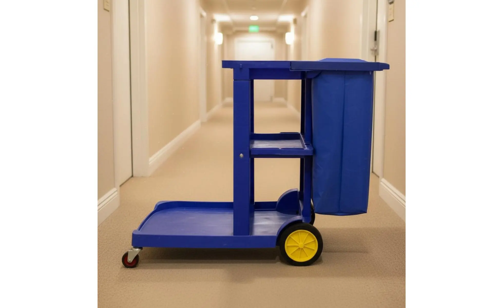 Professional Cleaning Trolley Multifunctional Janitorial Cart with Bag Multi-Shelf Utility Cart Large Capacity