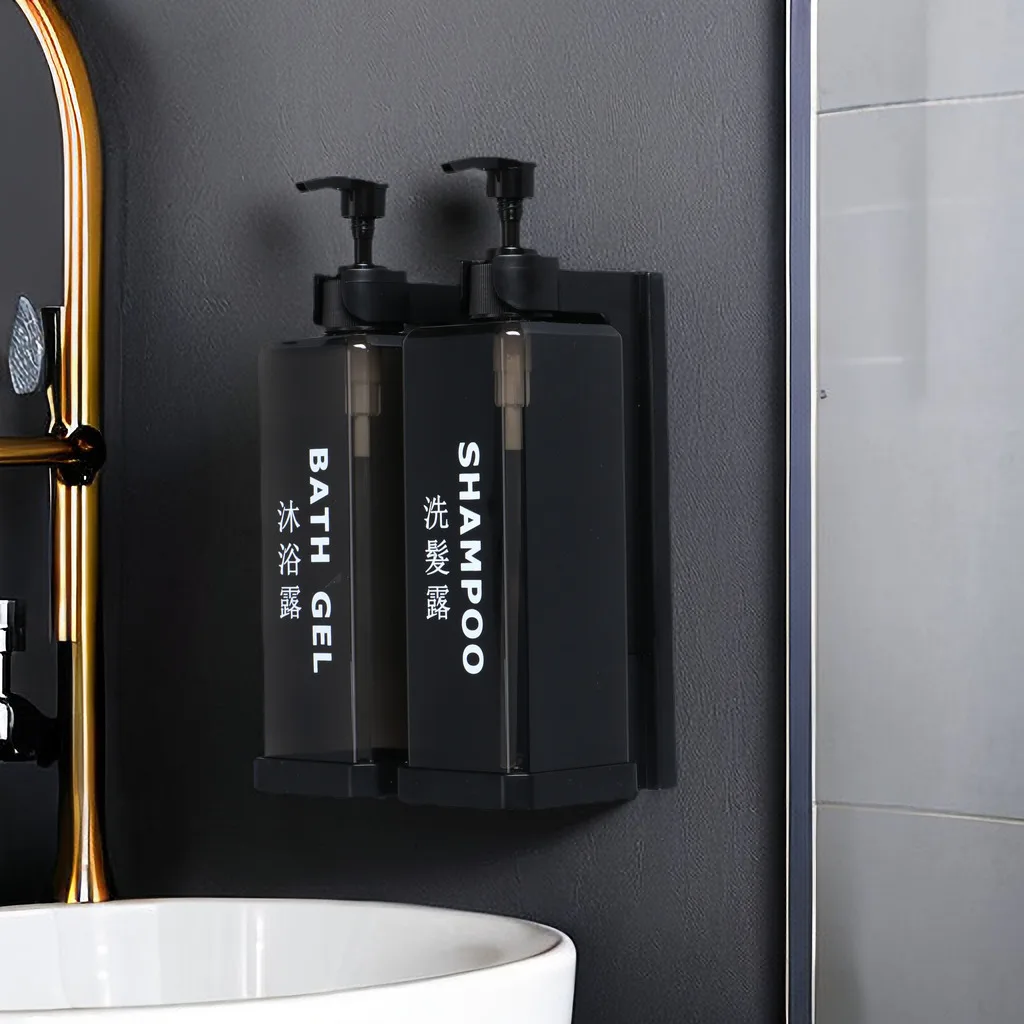 Hotel Shampoo and Shower Gel Separate Bottles Manual Press 500ml Shampoo Conditioner Dispenser Wall Mounts Hand Sanitizer Boxes