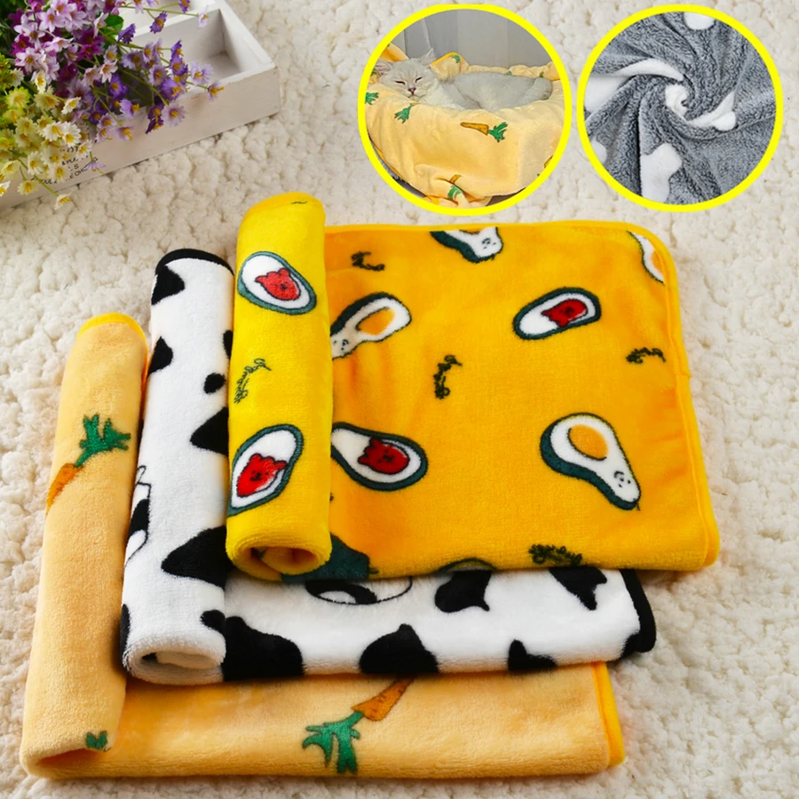 Winter Warm Pet Blanket Fluffy Soft Cozy Dog Bed Mat For Small Medium Dogs Cat Cute Carrot Print Puppy Sofa Mat Yorkie Supplies view 2