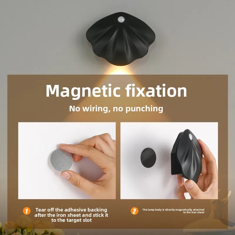 Intelligent Led Charging Human Body Sensor  Night Light Wiring-free Magnetic Indoor Wall Light House