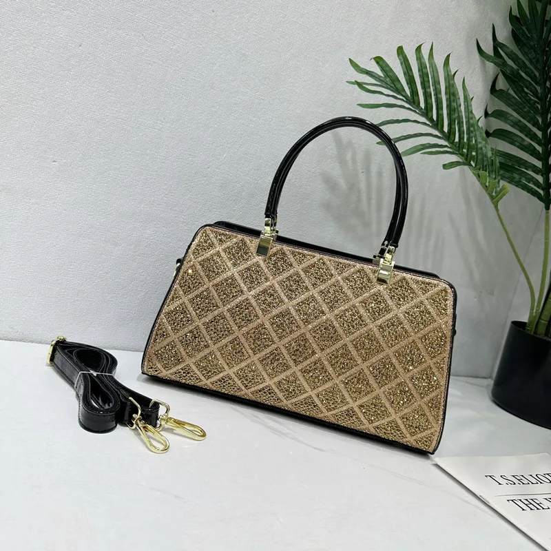 

2025 Luxury Famous Brand Women Diamond-type Lattice Handbags Fashion Designer Rhinestone Tote Bags Trendy Messenger Shoulder Bag