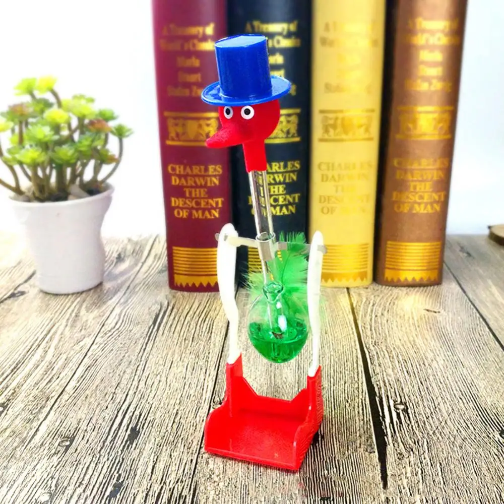 Creative Non-Stop Liquid Drinking Glass Lucky Bird Duck Bobbing Magic Prank Toy Balance Bird Drinking Water Bird Crafts Decor