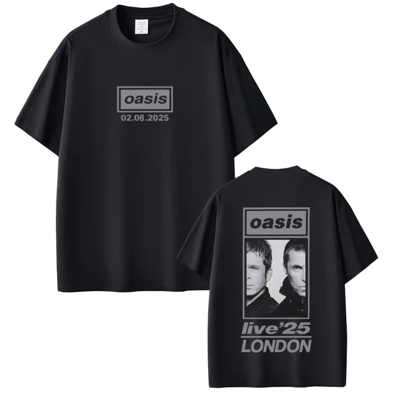 

British Rock Band O-Oasis Live 25 Tour T-shirt Men Women Cotton Casual Vintage Short Sleeve T Shirts Men's Oversized Streetwear