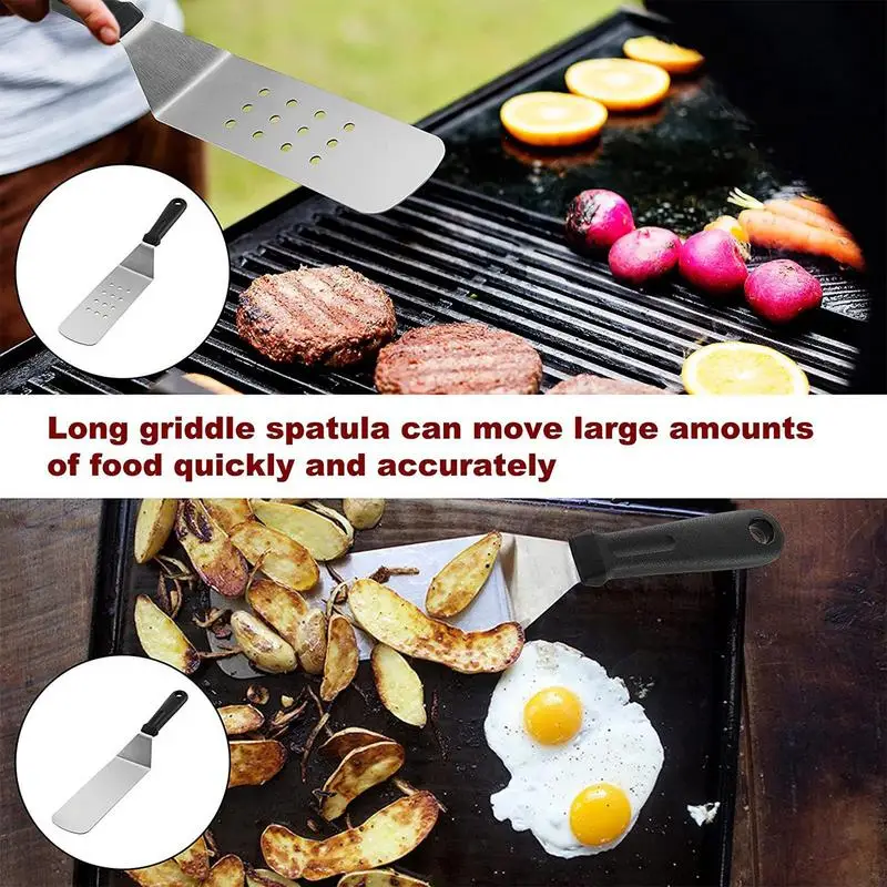 Grill Accessories Set Grill Spatula Set Extra Thick Steel Spatula Complete Outdoor Griddle Accessories In Portable Bag Outdoor