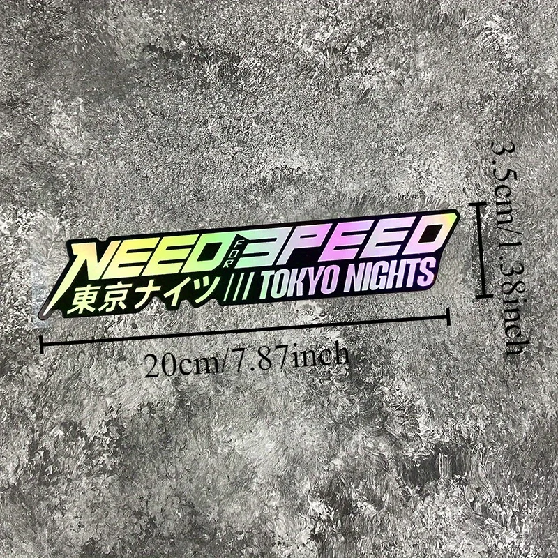 Racing Car Window Sticker Tokyo Night Style Waterproof Vinyl Decal Rear Side Glass Scratch Cover Decoration