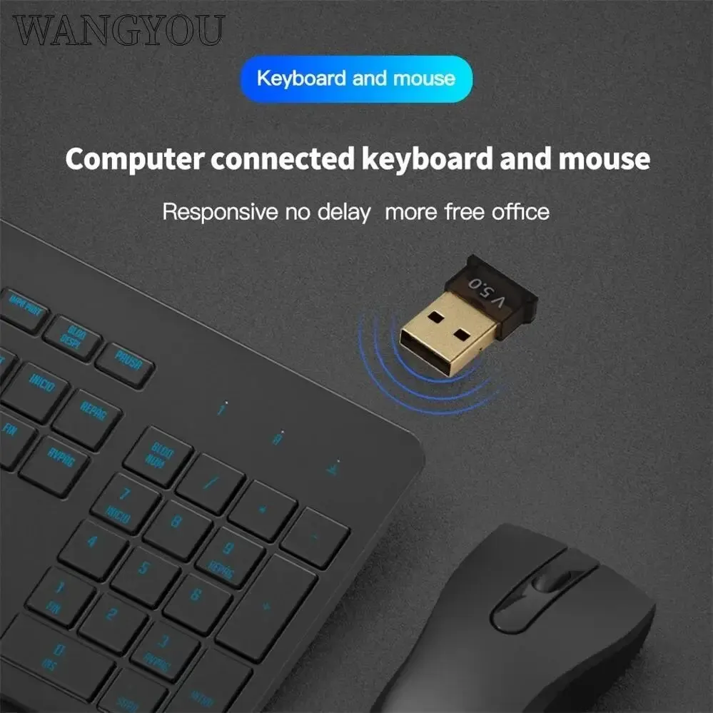 USB Bluetooth 5.0 Adapter Wireless Bluetooth 5.0 Dongle Adapter For PC Laptop Wireless Speaker Audio Receiver USB Transmitter