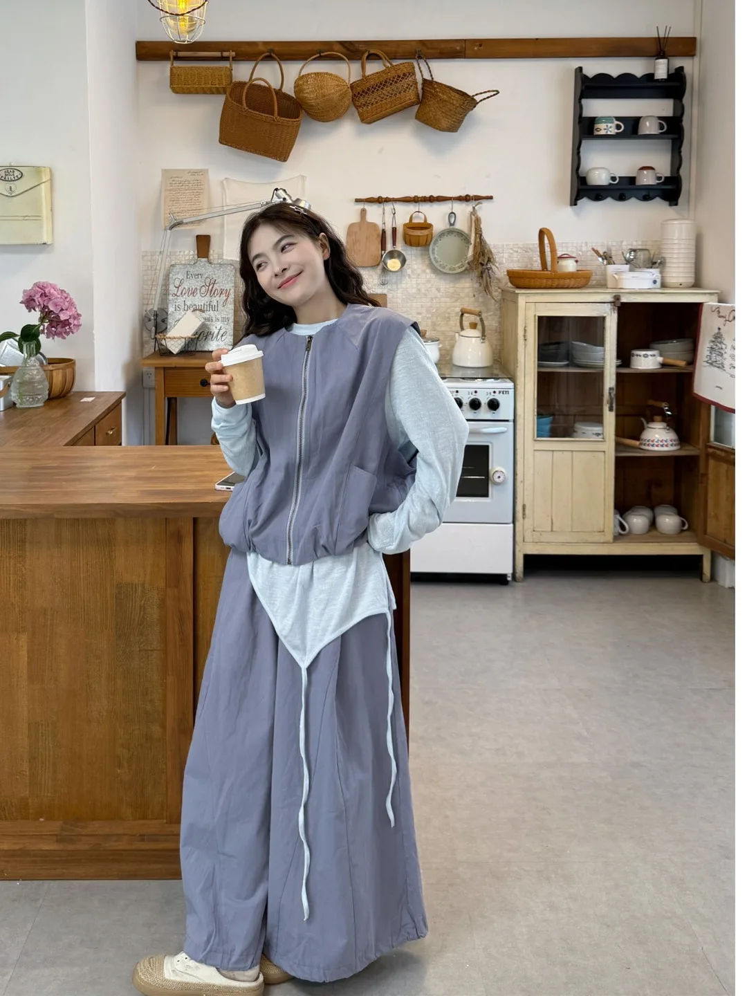 

plus Size Women's Vintage Casual Workwear Jaet High Waist Wide Leg Pants Set Spring Summer New Sle Comfortable Loose Fit