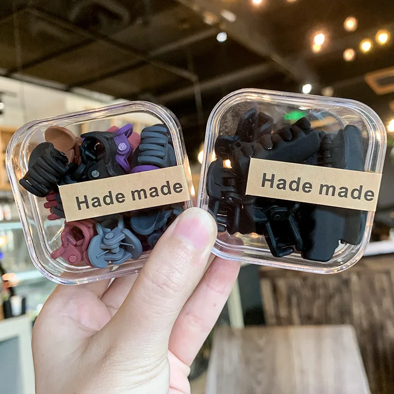 

Acrylic Hair Claws for Bangs Black Mini Non Slip Baby Hair Grips for Women Girls Fine Hair Side Top Styling Clips Box