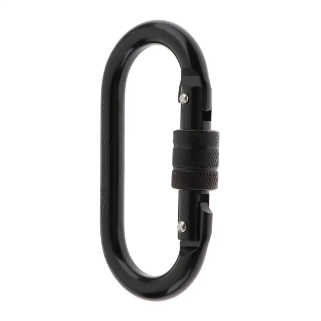 Mosquetão de Aço Inoxidável 25KN com Trava de Rosca para Escalada Pesada e Equipamento de Escalada em Rocha para Cinto de Segurança