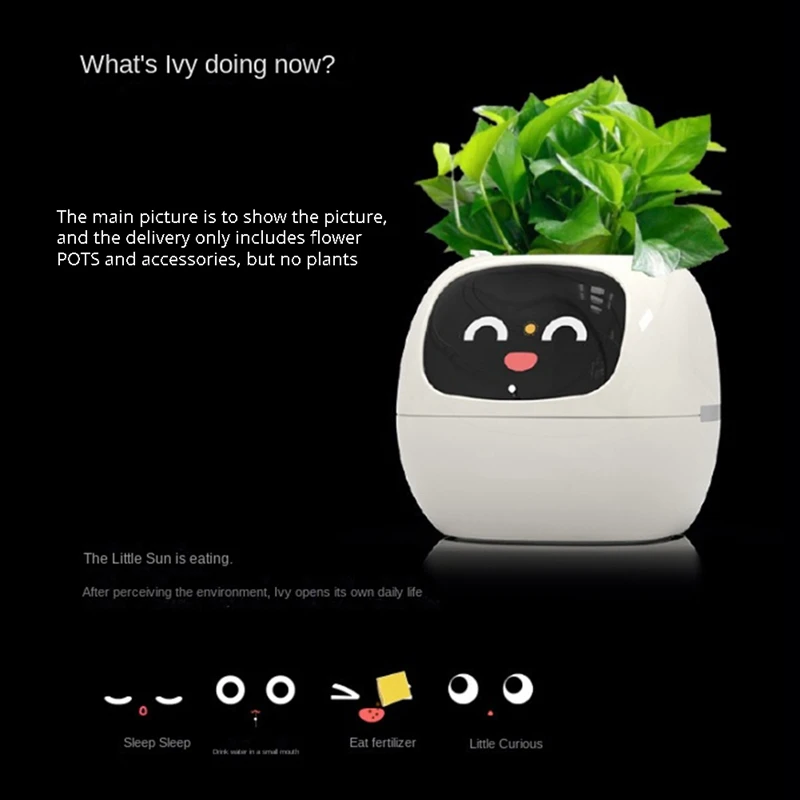 Ivy Smart Planter,USB Rechargeable Indoor Small Flower Pot For Indoor Decoration Make Raising Plant Easy And Fun