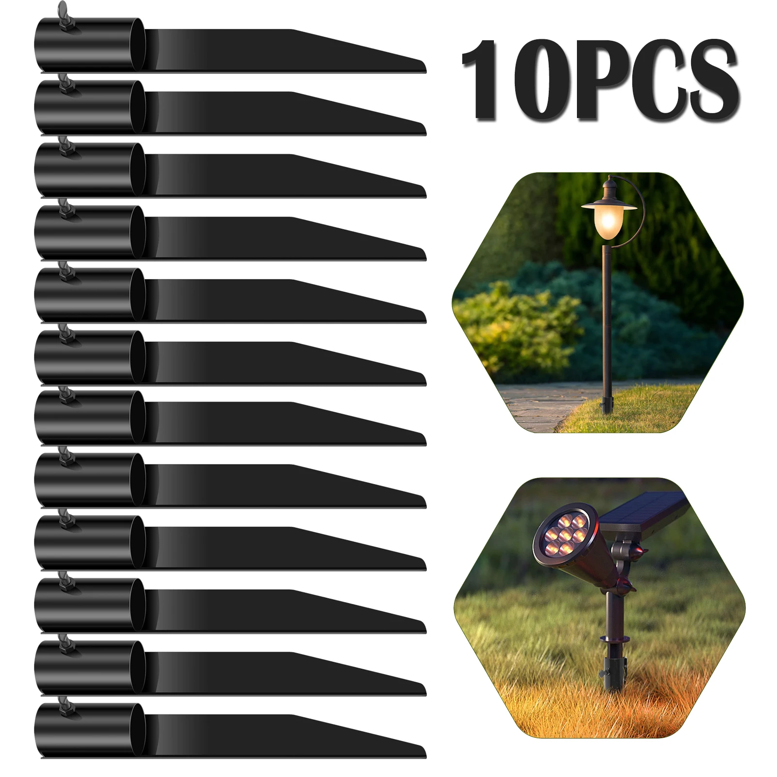 

12PCS/6PCS Outdoor Light Stakes 10.75-inch Metal Ground Spike Replacement Stakes for Tiki Torch Solar Lights Live Flame Torches