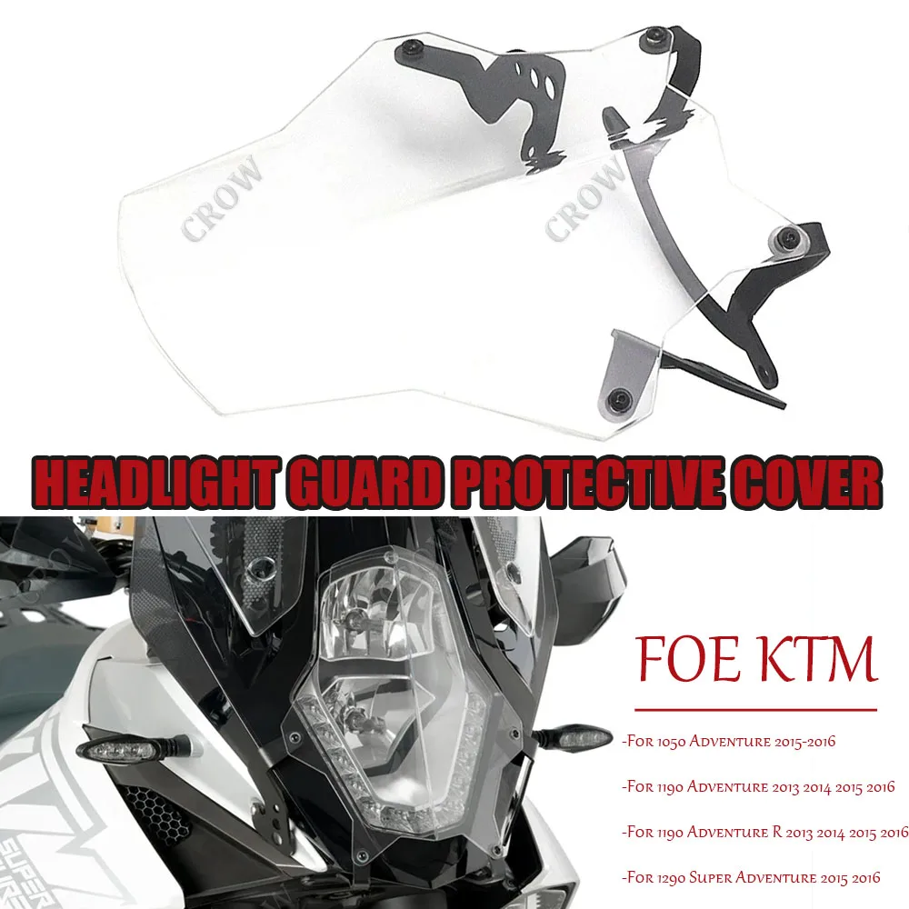 

Motorcycle Accessories CNC Acrylic Clear Headlight Protection Guard Cover For 1190 Adventure 2013 2014 2015 2016