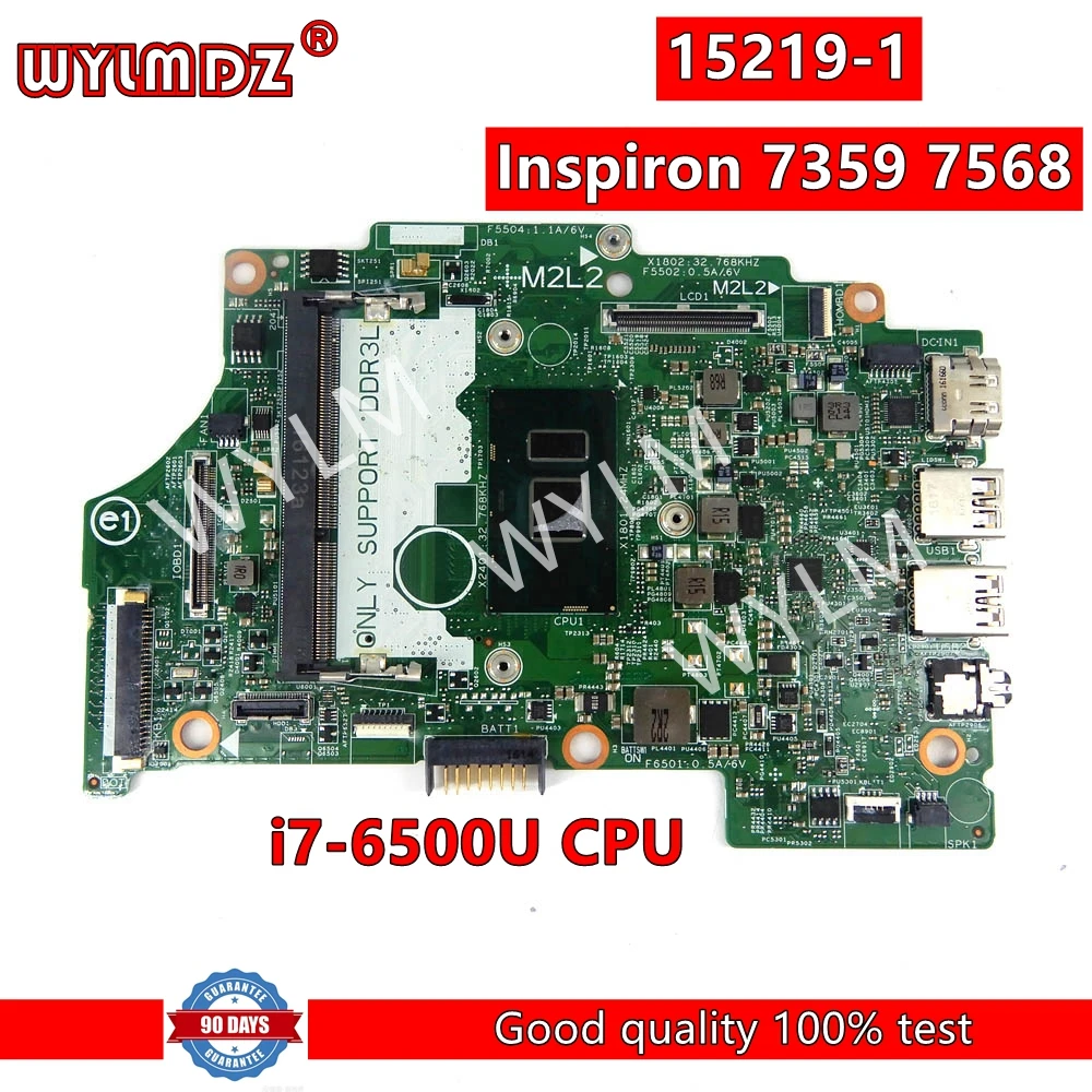 

15219-1 I7-6500U Notebook Mainboard For Dell Inspiron 7359 7568 Laptop Motherboard CN-0FX71J FX71J 100% Tested