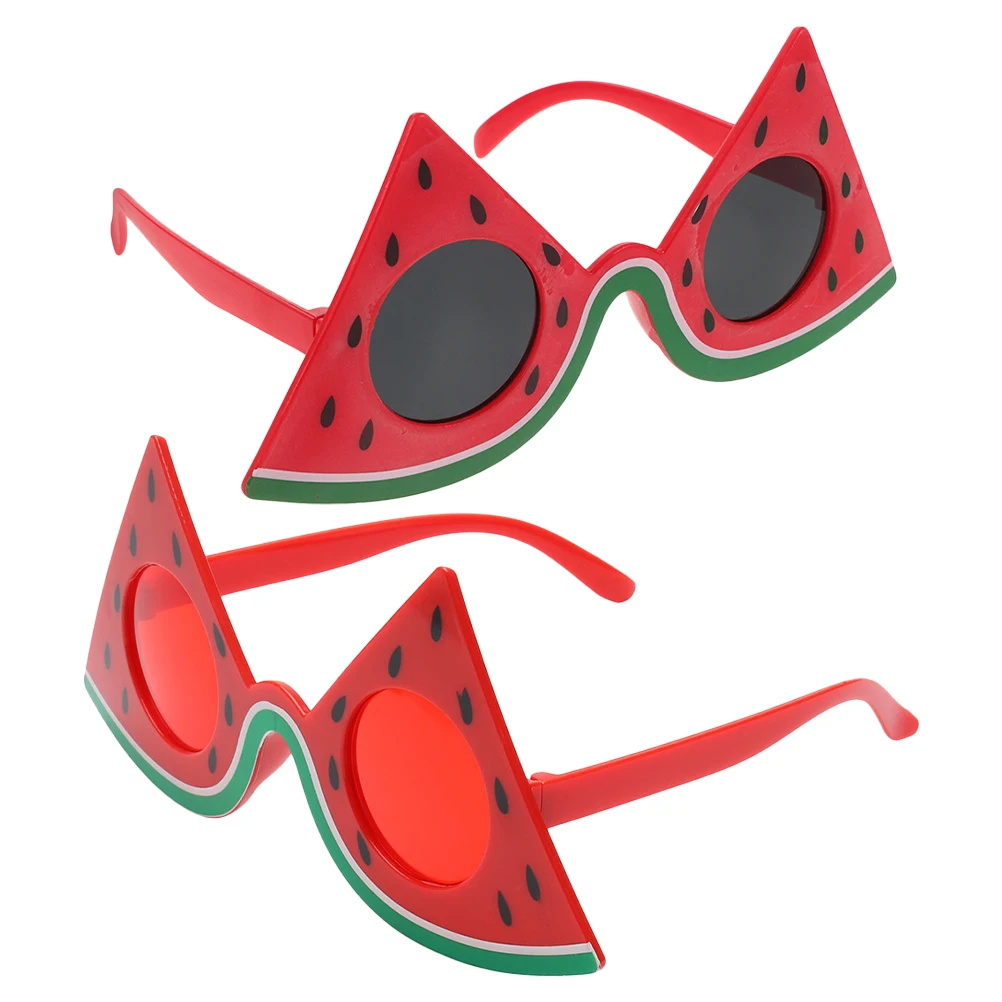 

2pcs Watermelon Party Glasses Fruit Shaped Sunglasses Fun Reusable Eyewear For Birthday Luau Photo Props