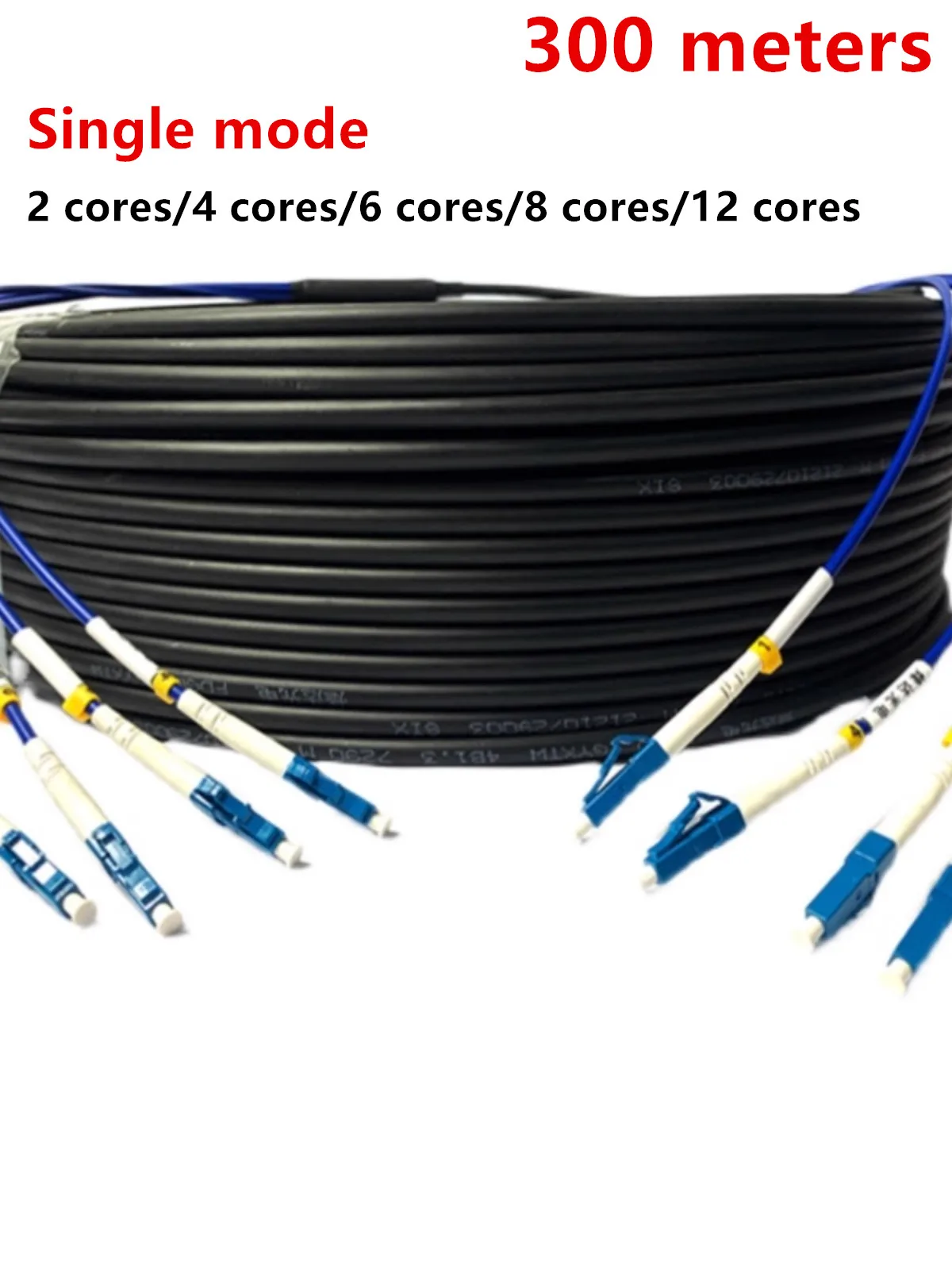 

300meters LC Armored Optical Cable,Single-mode,2-core,4-core,6-core,8-core,2-core,Outdoor Welding-free Optical Fiber,Out Dia 6mm