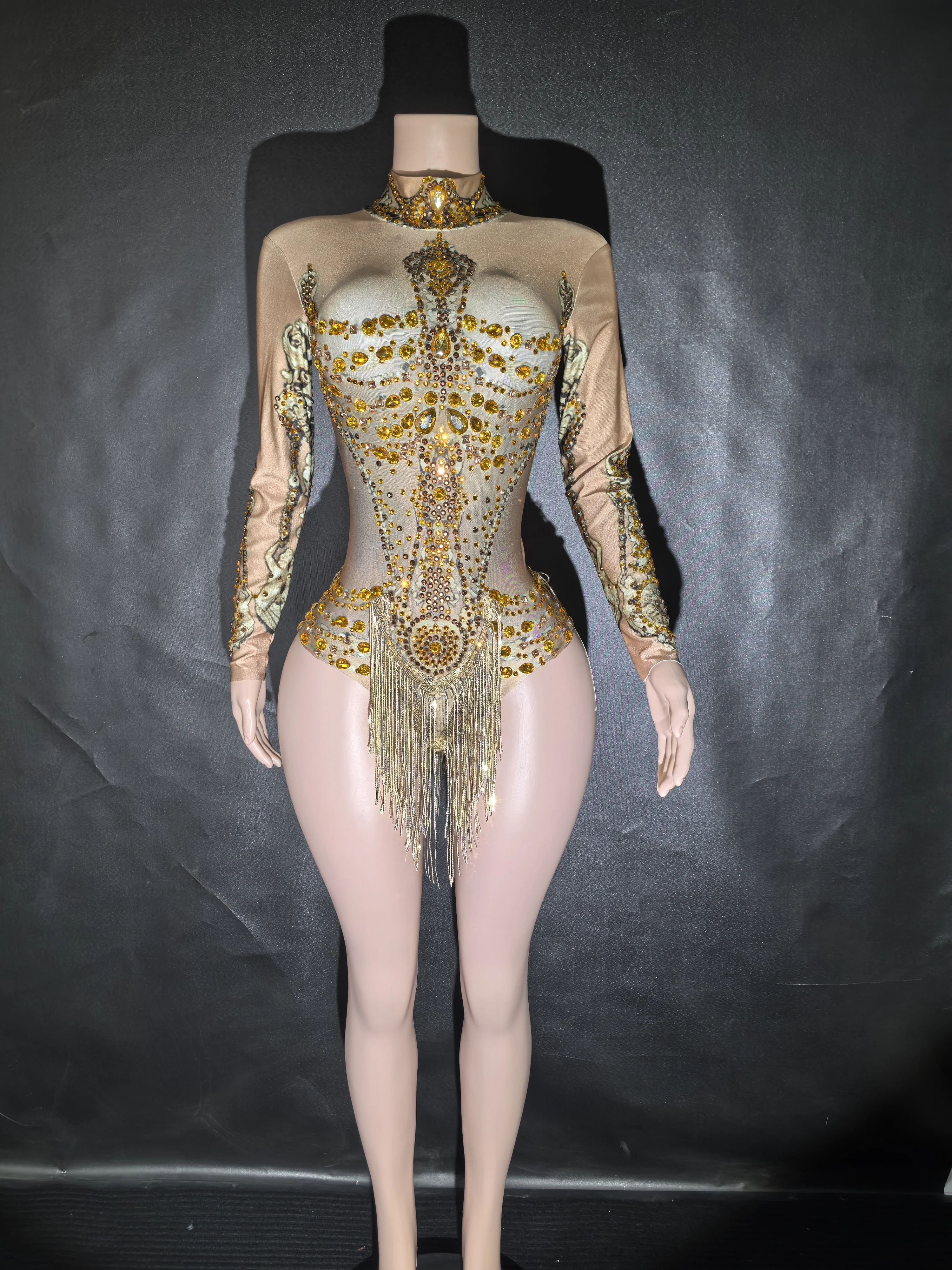 New Rhinestones Bodysuit Pole DancePerformance Clothing Party Rave Outfit Clubwear Stretch Drag Queen Costume 7G