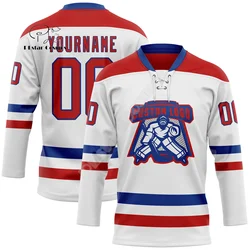 Custom Name Logo Graffiti Tattoo Retro Vintage Hockey Jersey Shirts Long sleeve 3D Print Harajuku Streetwear Pullover Casual X2