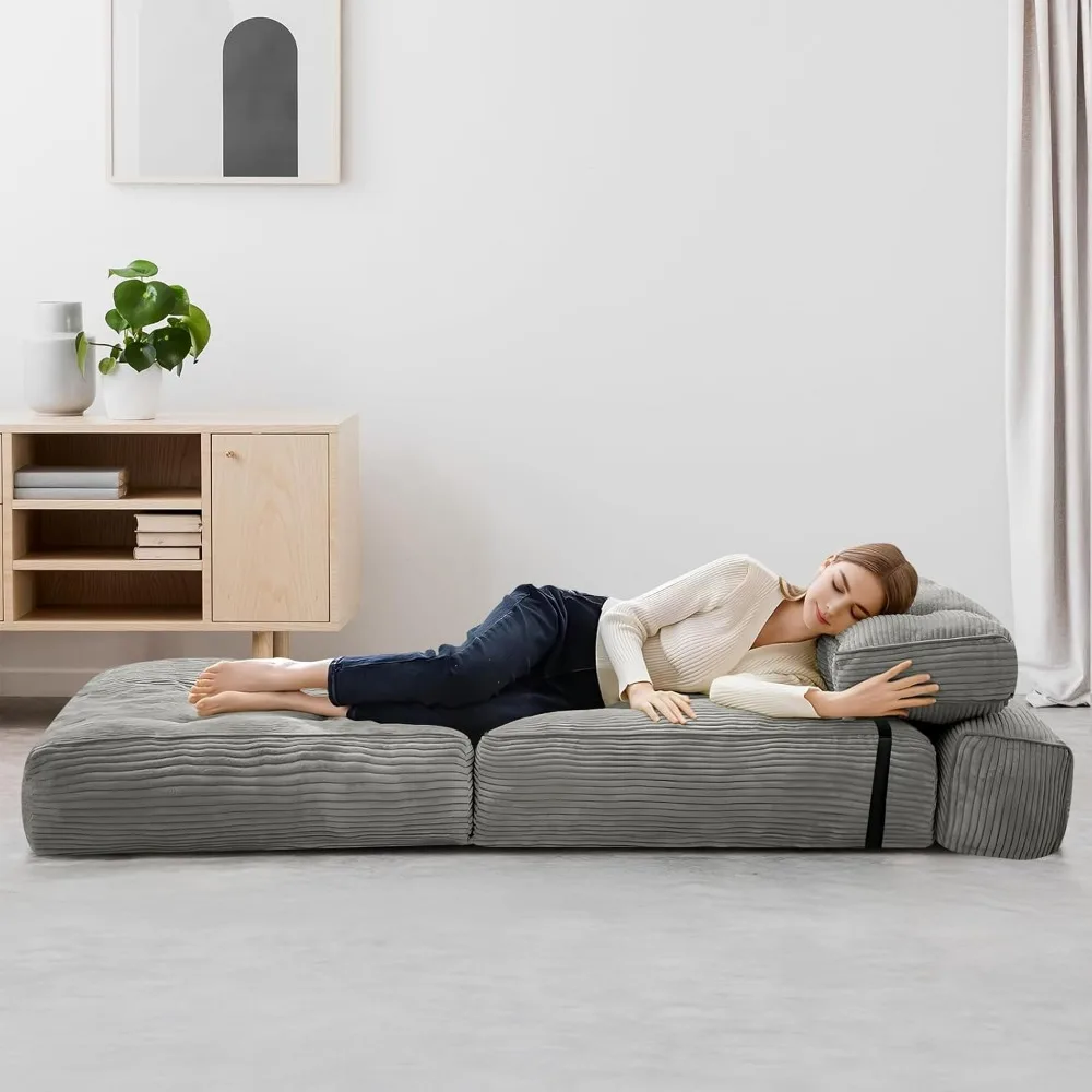Sofá cama plegable, sillón convertible con almohada y respaldo, colchón plegable, sofá que ahorra espacio para la sala de estar