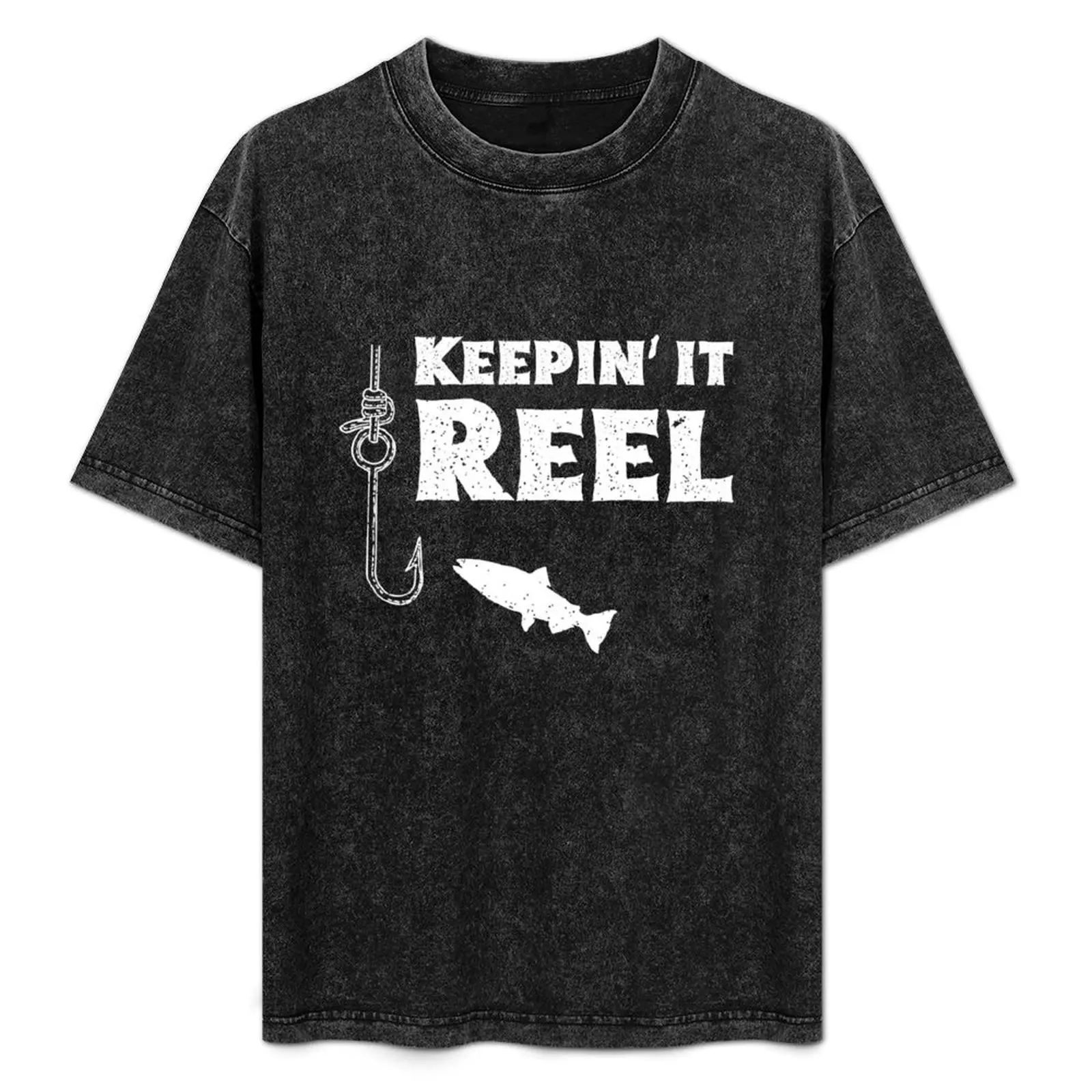 

Keepin' It Reel! Funny Fishing Shirt for Fishermen T-Shirt cute tops basketball graphic tees luxury designer shirts men