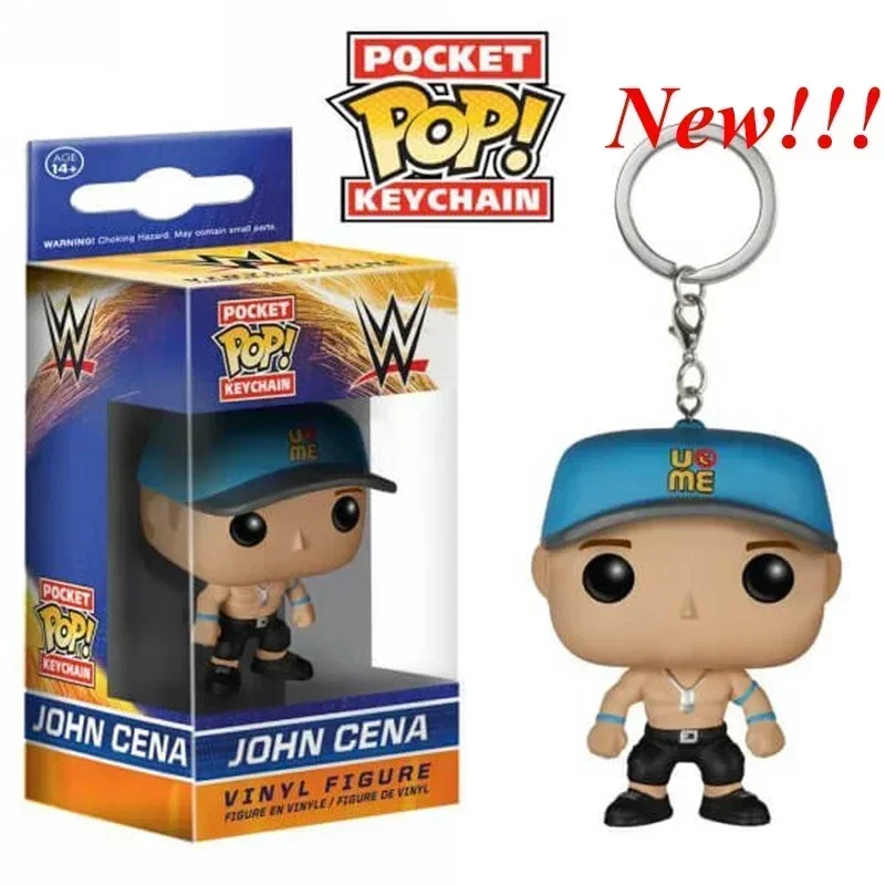 2026 New FUNKO WWE Star John Cena POP Pocket Keychains Boxing Challenge Arena Star John Cena Keychain Vinyl Action Figure Toys