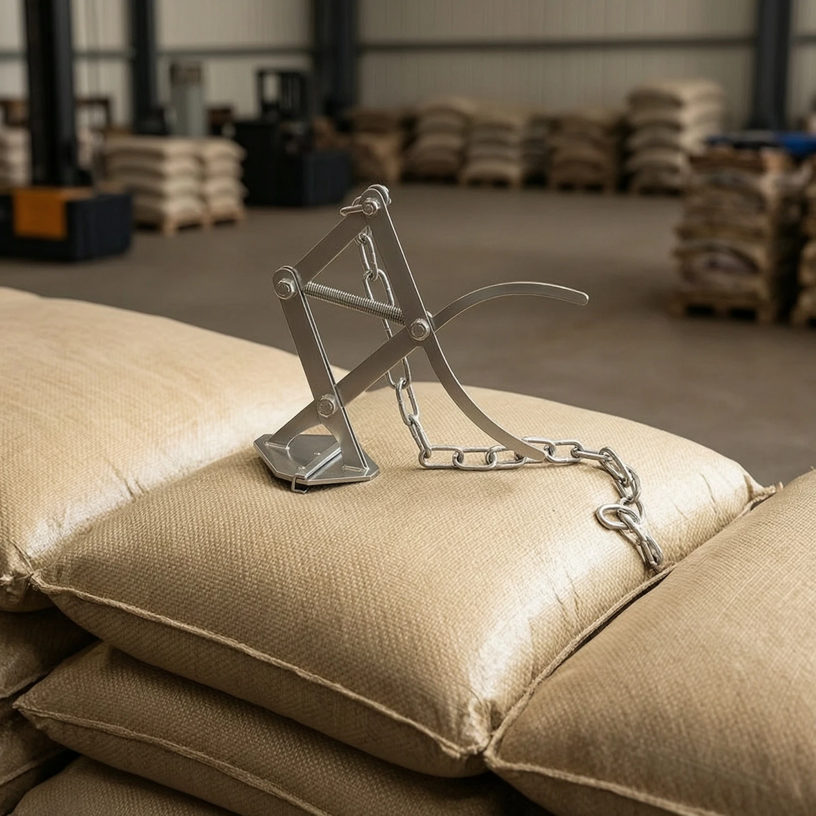 Lifting Clamp with Chain Spring-Loaded Scissor Lifting Clamp Heavy-Duty Secure for Warehouse, Workshop