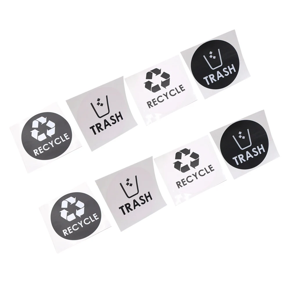 

8pcs Trash Can Sticker Pvc Waterproof Garbage Classification Decal Self Adhesive Vinyl Labels For Recycling Bins Easy Peel Stick