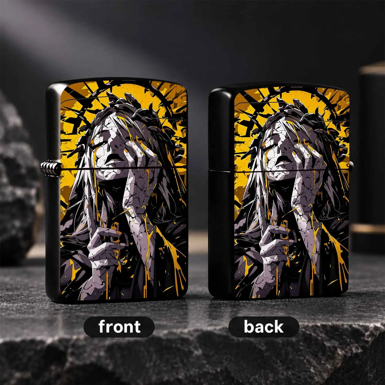 Stylish Artistic Thorn Crown Crack Figure Themed Portable Lighter, High Recognition Trendy Item, Fits All Daily Scenarios, Boasts Striking Visual Features, Perfect For Showing Personal Taste And Gifting To Convey Unique A Humorous And Inter