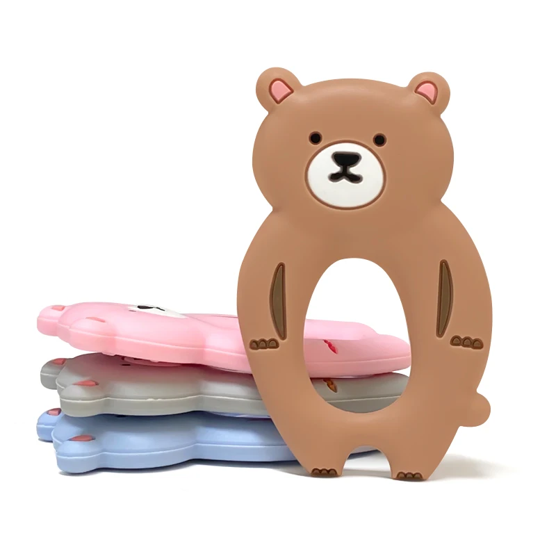 1pcs Silicone Bear Teether Rodent Baby Teething Toys Chewable Animal Shape Baby Products Nursing Gift Accessories