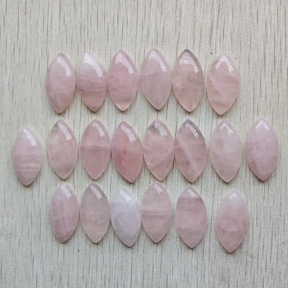 New natural rose quartz stone pink marquise cabochon beads for Jewelry Accessories making 15x30mm free shipping Wholesale 20pcs