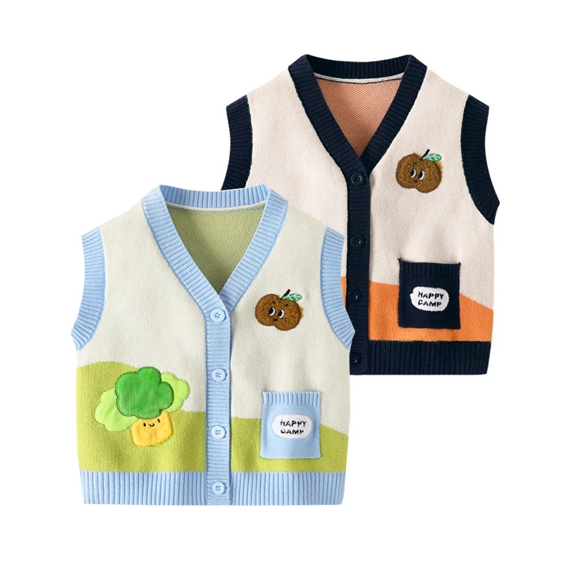 1 2 3 4 5 years old boys and girls Cute Girls Sweaters Toddler Boys Knit Wear Kids Waistcoat Children's Clothes 1-5 years old