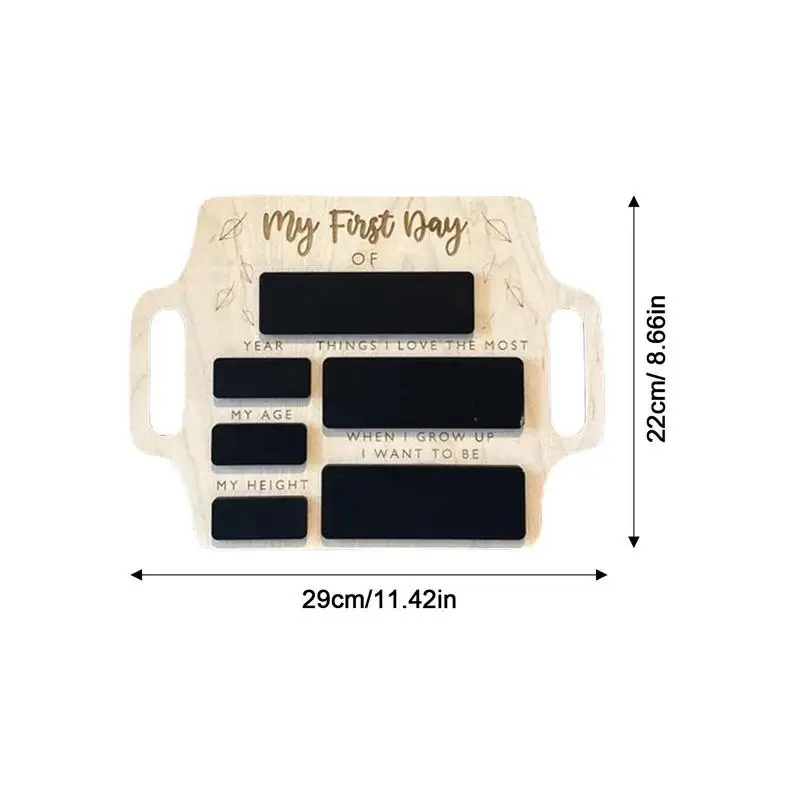 9x12 inç kullanımlık ilk gün okul kara tahta ahşap işareti kolay temiz dekorasyon çocuklar için özelleştirilebilir Prop fotoğraf