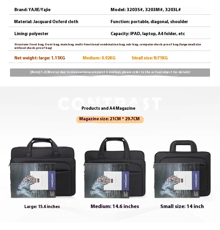 Men Single Shoulder Bag 14" 15" 16 Inch Laptop Bag Men's Casual Handbags Business Briefcase Computer Bags For Macbook Pro Case