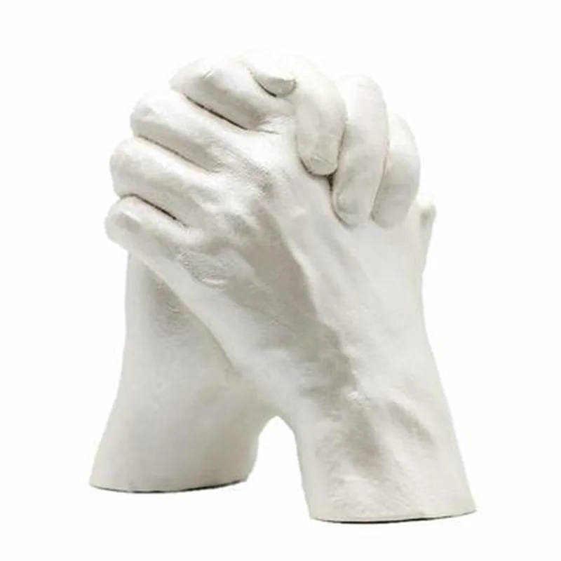 ABPQ-Hand Casting Couples Realistic Stone Sculpture For Two DIY Mother's Day Handmade Mold Hand Cast Plaster Clone Finger Durabl