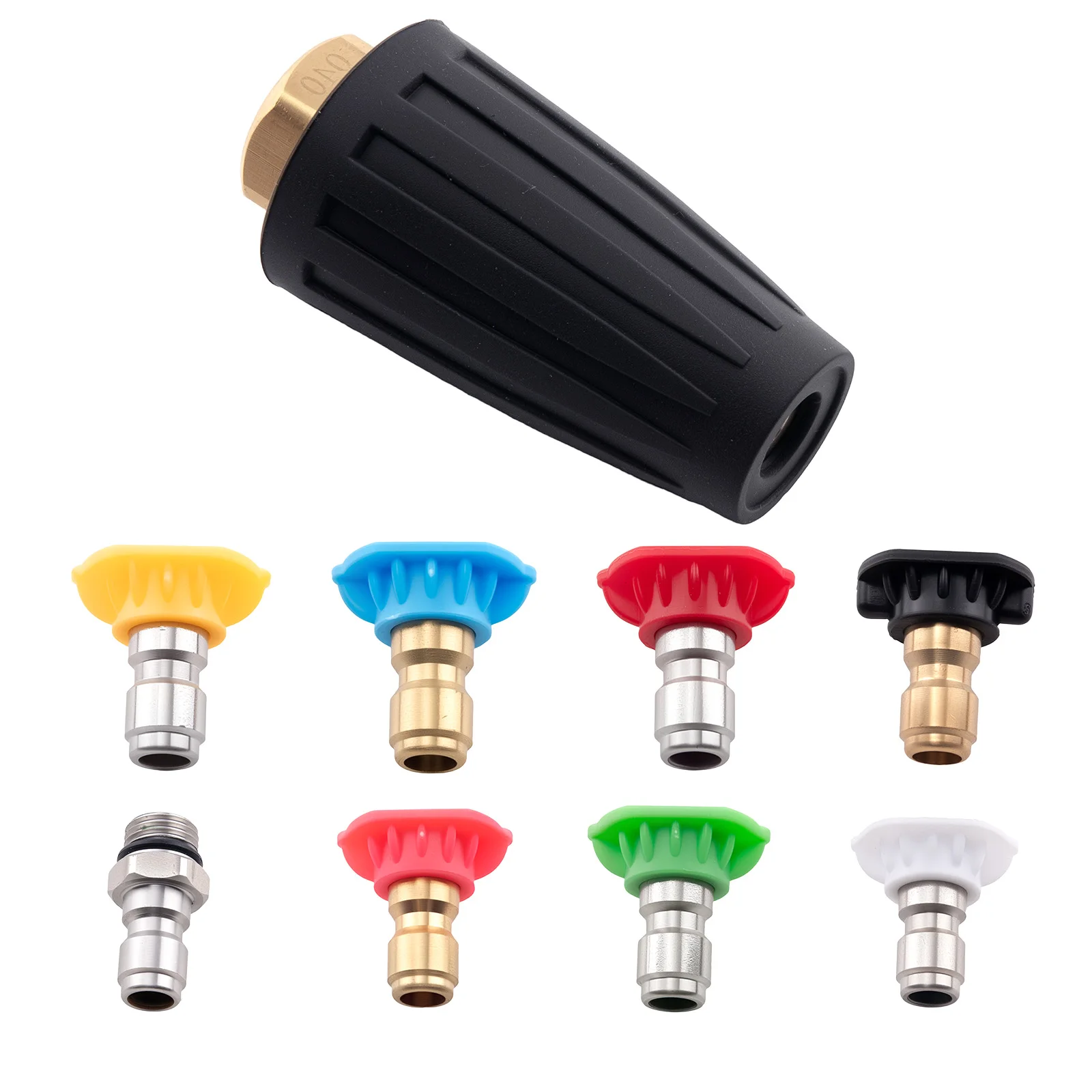 4000PSI Pressure Washer Turbo Rotating Nozzle Spray Tip 1/4 QC Multi Angle