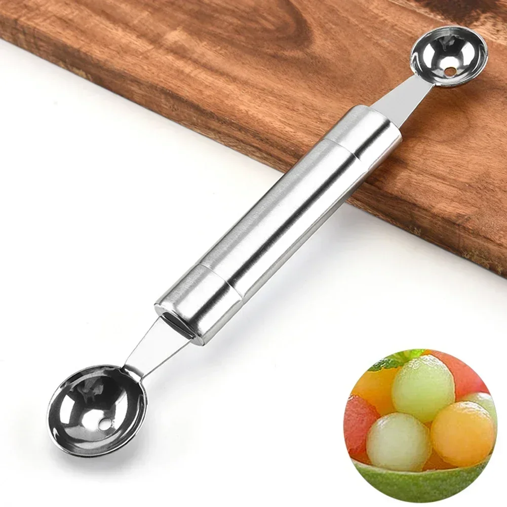 Double-end Fruit Dig Ball Tool Watermelon Melon Fruit Scooper Dig Ball Ice Cream Scoop Mashed Potato Digging Spoon Kitchen Gadge