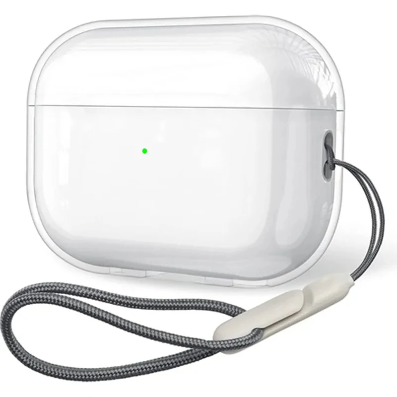 Funda transparente multicolor con correa de cuerda para Apple AirPods Pro 2a generación funda transparente de silicona para auriculares para Airpods Pro 2