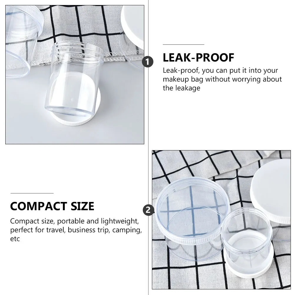 

10 Pcs Face Cream Box Cosmetics Container Transparent Sample Holder Plastic Empty Containers Makeup Vials Packaging Jar Travel