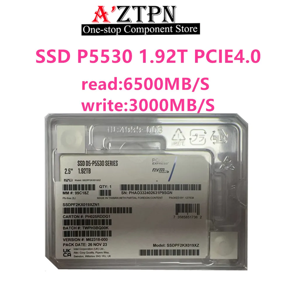 Original For Intel SSD P5530  1.92T 960G SSD U.2 NVME 2.5 .PCIE4.0X4