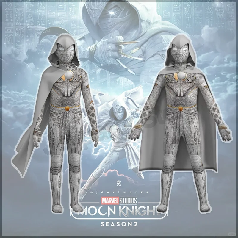 Disfraz de Marc Spector para hombres adultos, trajes de batalla de caballero de superhéroe Luna, monos, disfraz de Cosplay, traje de fiesta de Halloween, Cosplay