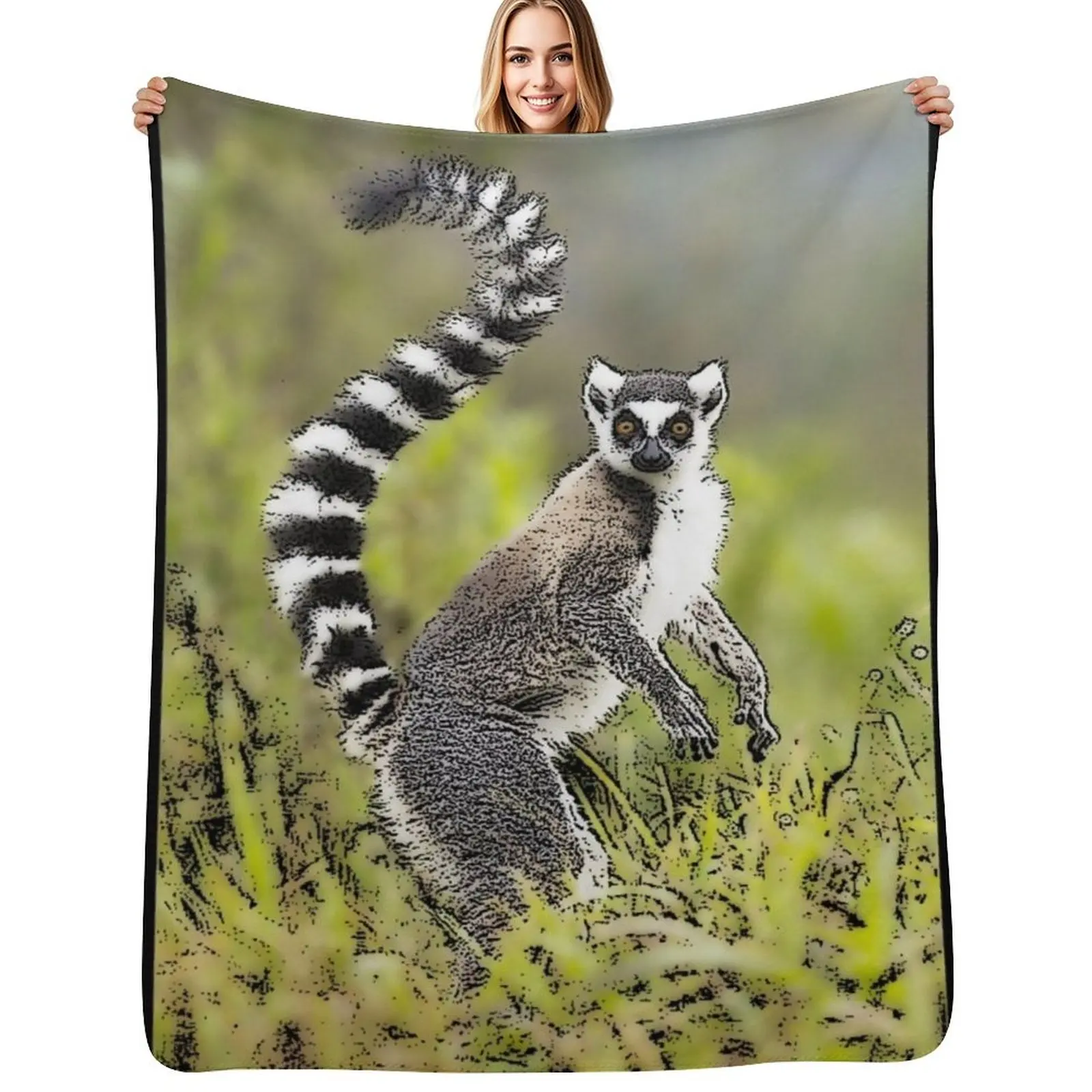 Ring Tailed Lemur Throw Blanket Versatile Cozy Throw Blanket for All Occasions