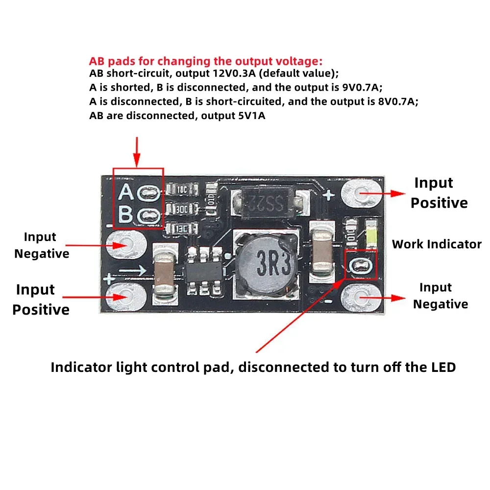 Newest Multi-function Mini Boost Module Step Up Board 5V/8V/9V/12V 1.5A LED Indicator Diy Electronic Voltage Module