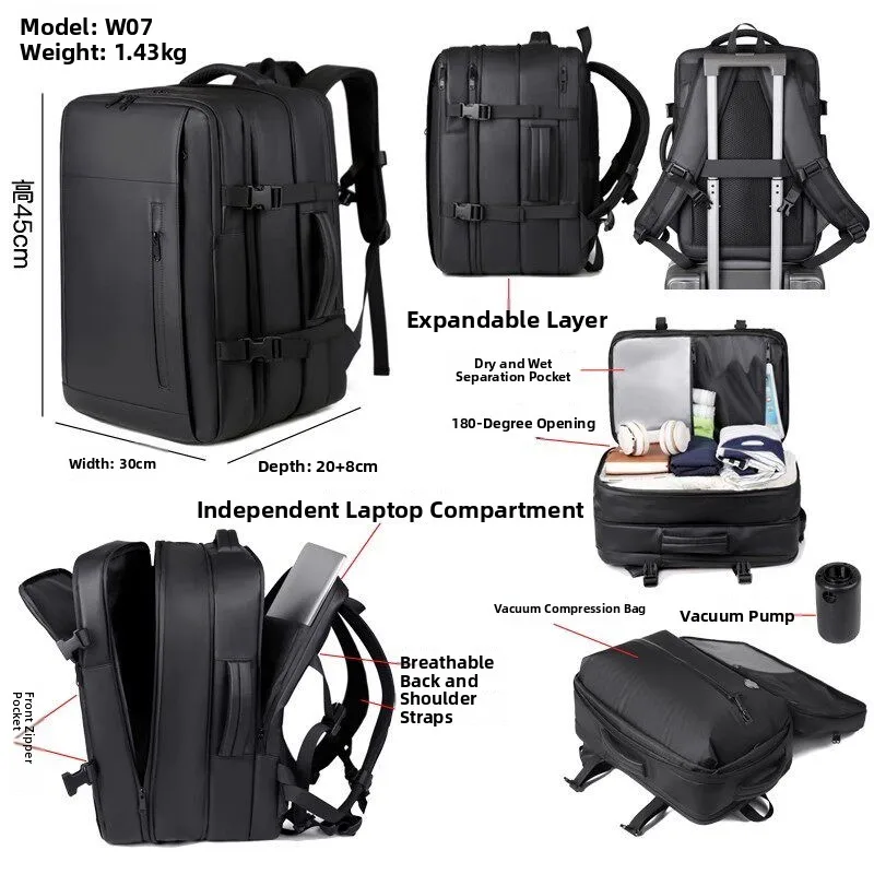 large-capacity-vacuum-compressed-multi-function-business-travel-backpack-storage-expansion-wet-and-dry-separation-backpack