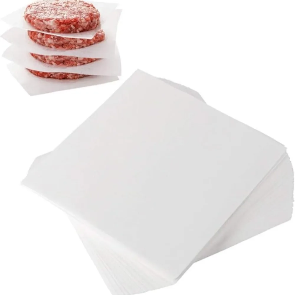50pcs Square Non-stick Baking Paper Frozen Meat Patty Partition Paper Hand-held Pancake Pads Kitchen Baking Essential Product
