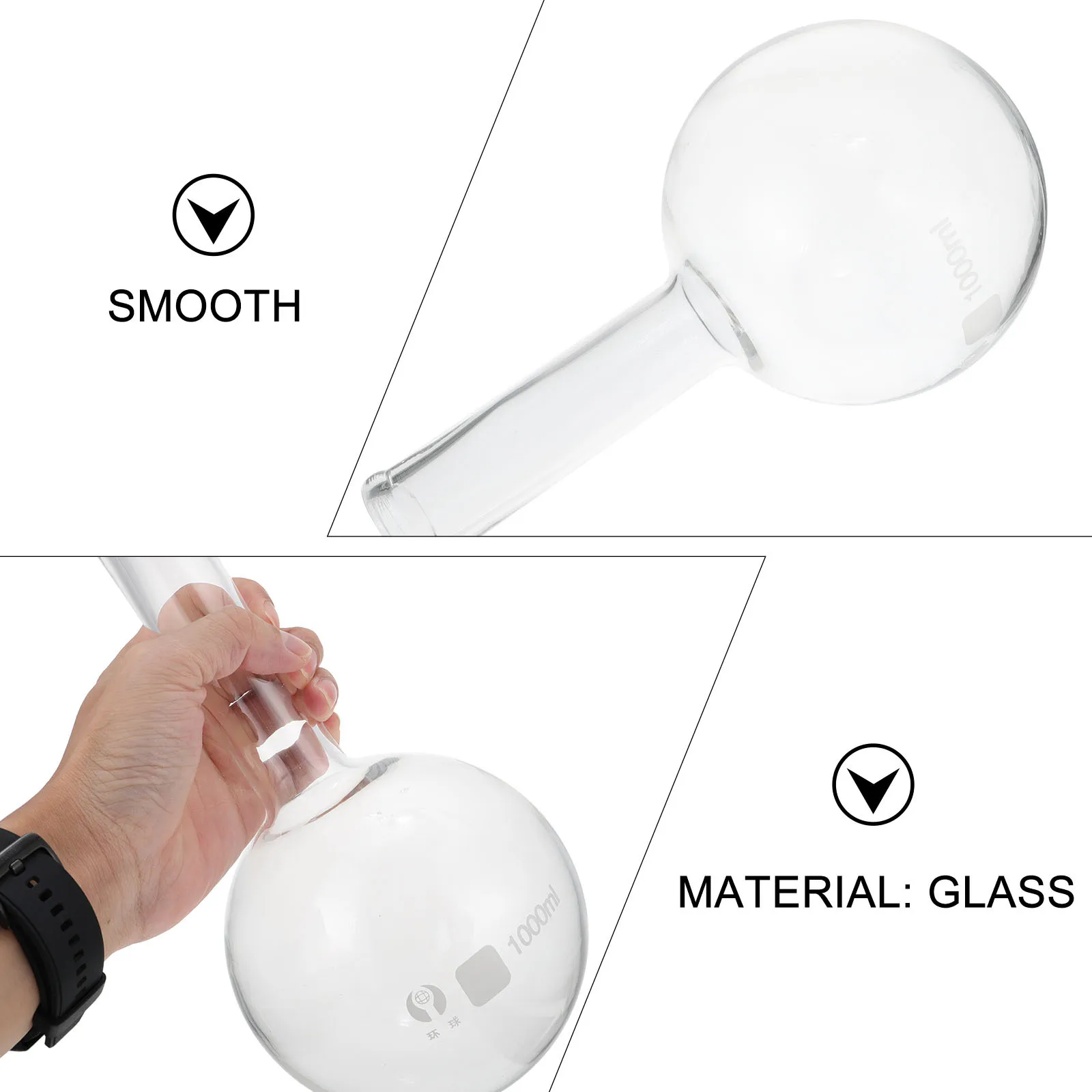 

1Pcs Flat Bottom Flask Stable Glass Material Exquisite Workmanship Fast Heating Velocity 1000ml Experiment Flask
