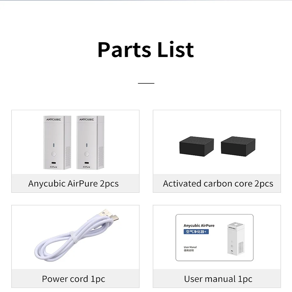 Peças de impressora 3d anycubic purificador de ar 2 pçs/lote impressoras 3d acessório para a série de fótons fótons m3 além de impressoras lcd 3d