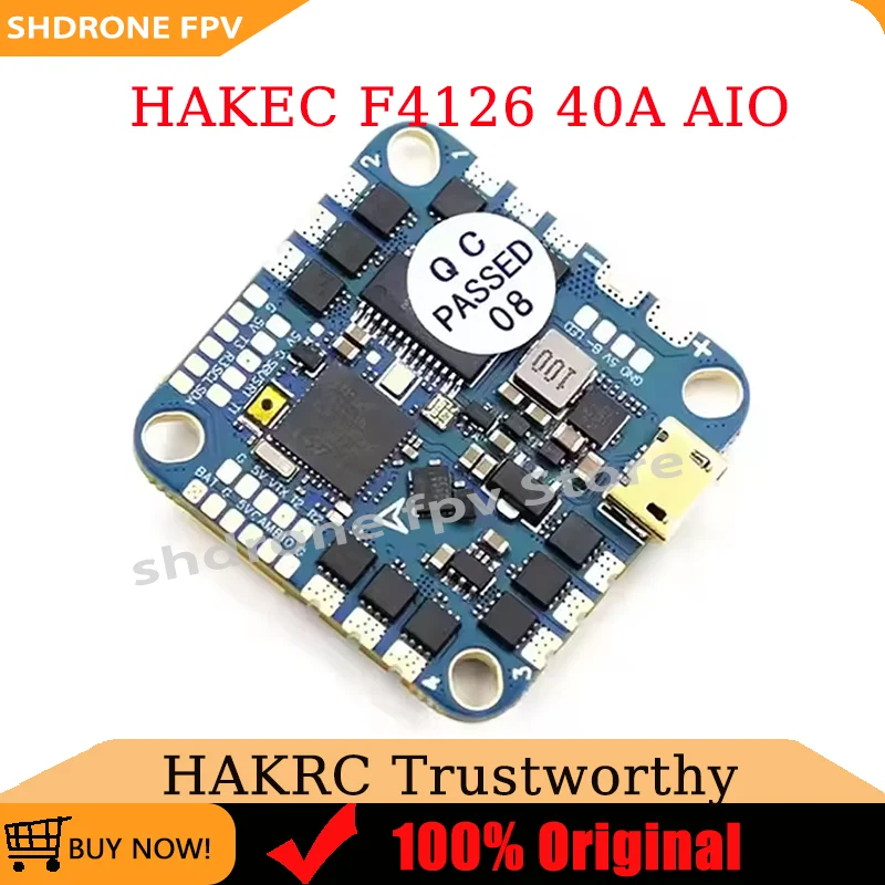 

HAKRC F4126 20A/40A AIO Flight Controller 2S-6S Lipo Built-in Current Sensor Black box Programmable LED for FPV Drones