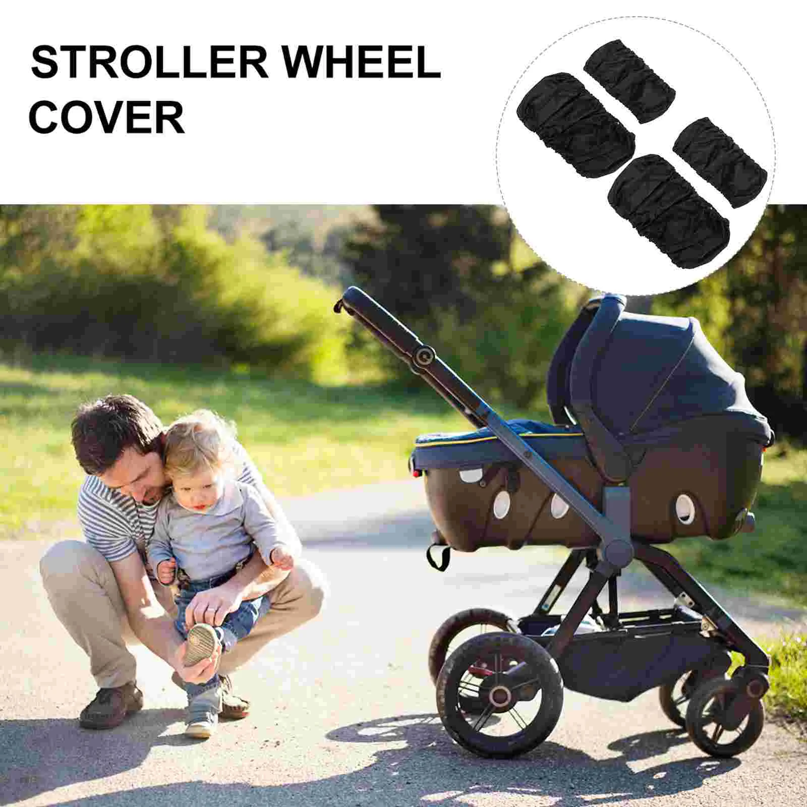 4 PCS Wheel Cover Stroller Accessories Tire Accessory Wheelchair Protector Universal