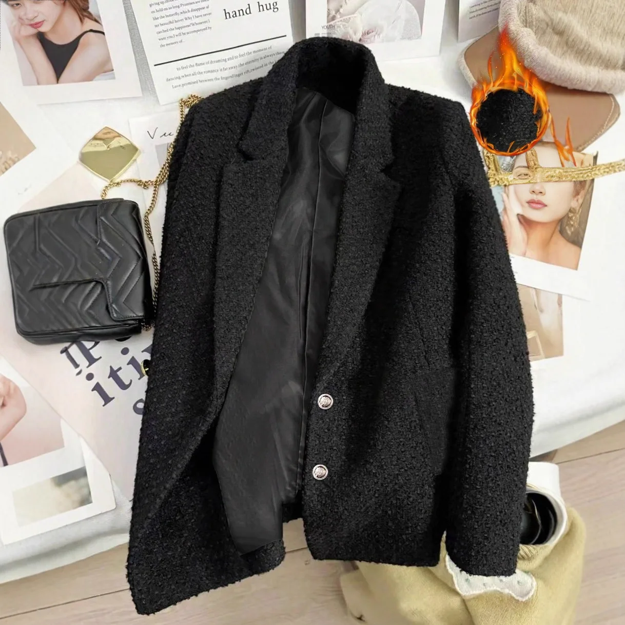 

2025 Winter New Inner Lined Blazer for Women Fashion Trendy Design Stylish Suit