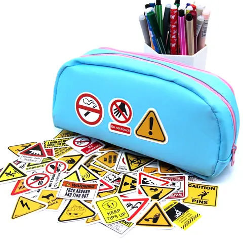 10/50/100 पीस चेतावनी पैटर्न साइन स्टिकर पैक DIY स्केटबोर्ड मोटरसाइकिल सूटकेस स्टेशनरी डीकल्स सजावट फ़ोन लैपटॉप खिलौने 6 best sales विनाइल डिकल्स - №3