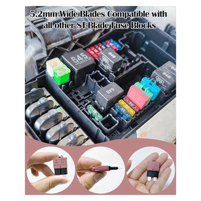 Car ATC Resettable Fuse 7.5A Atomanual Resettable Fuse 32VDC Standard Blade Fuse Combo Kit As Shown Plastic 6 PCS